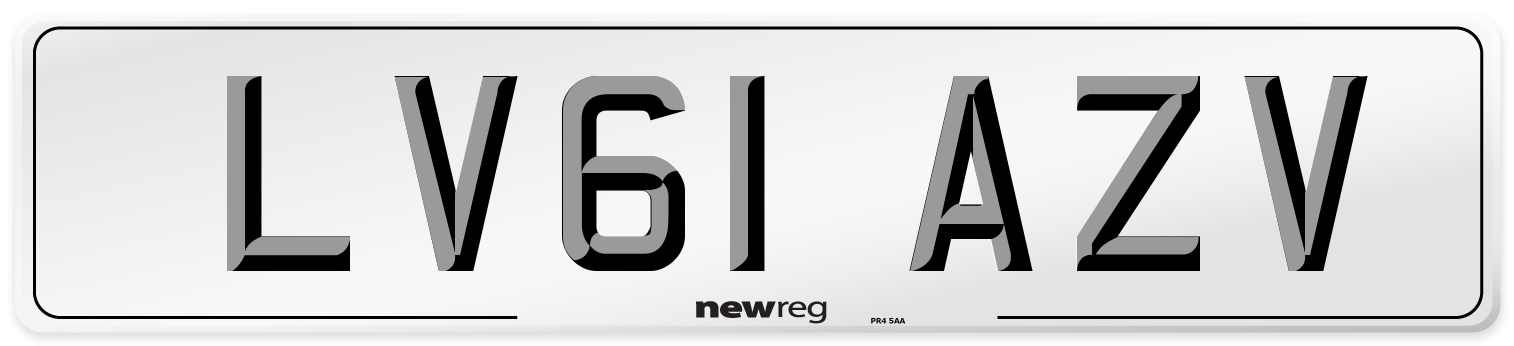 LV61 AZV Number Plate from New Reg